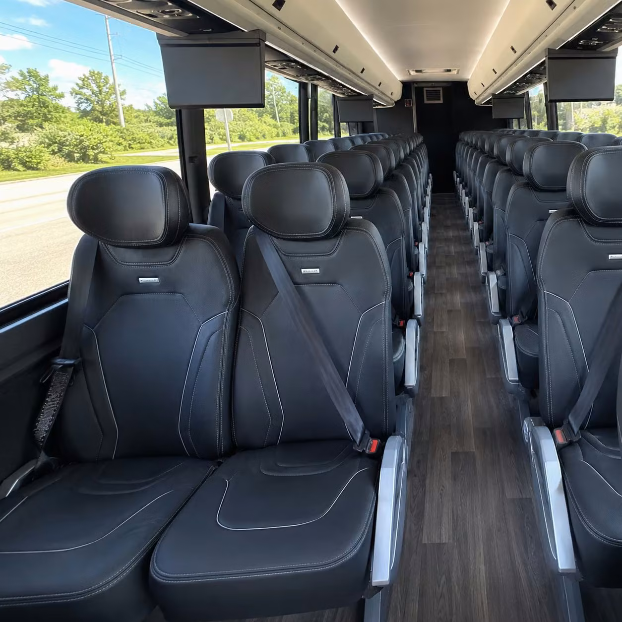 56 passenger charter bus inside